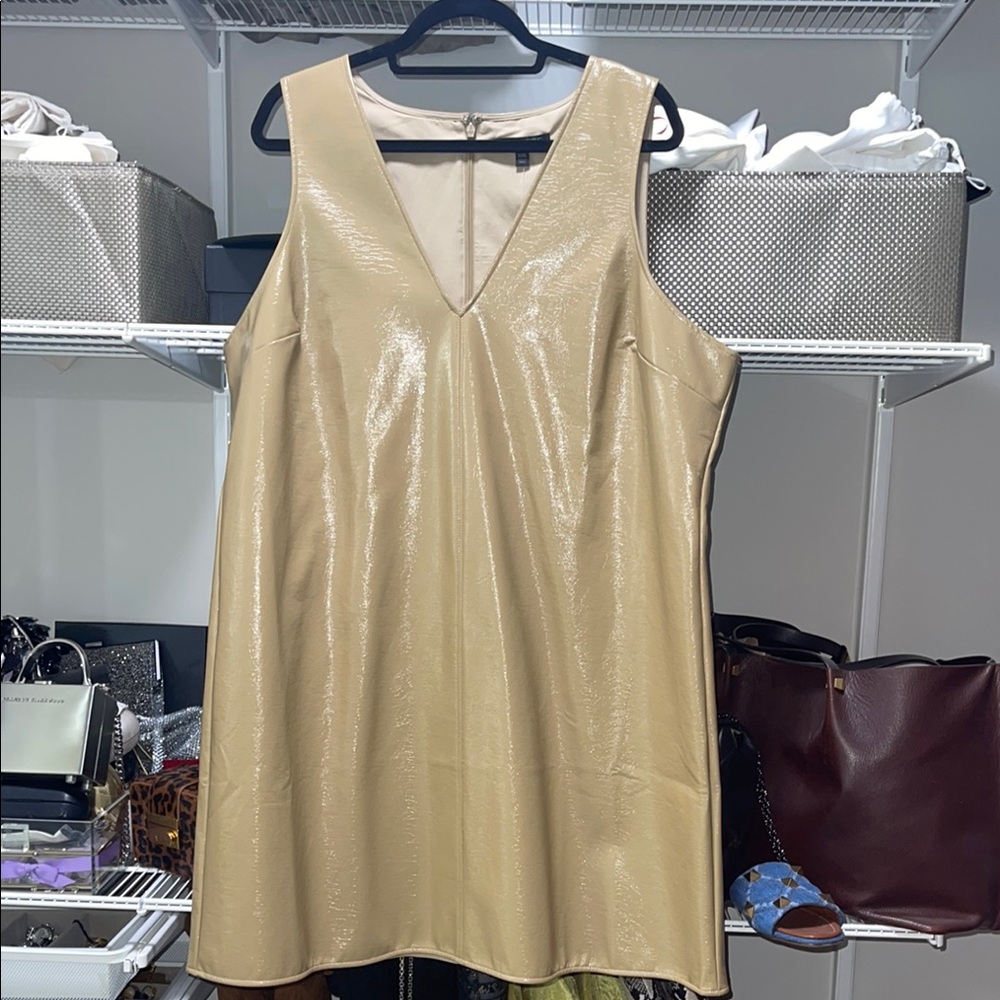 Banana Republic Leather Camel Mini Dress (Vegan) | NWT size XXL